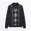 Stickad tröja med argylemönster
