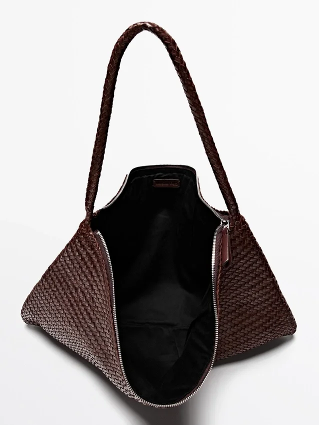 Stor vävd väska i nappaläder Stor vävd väska i nappaläder