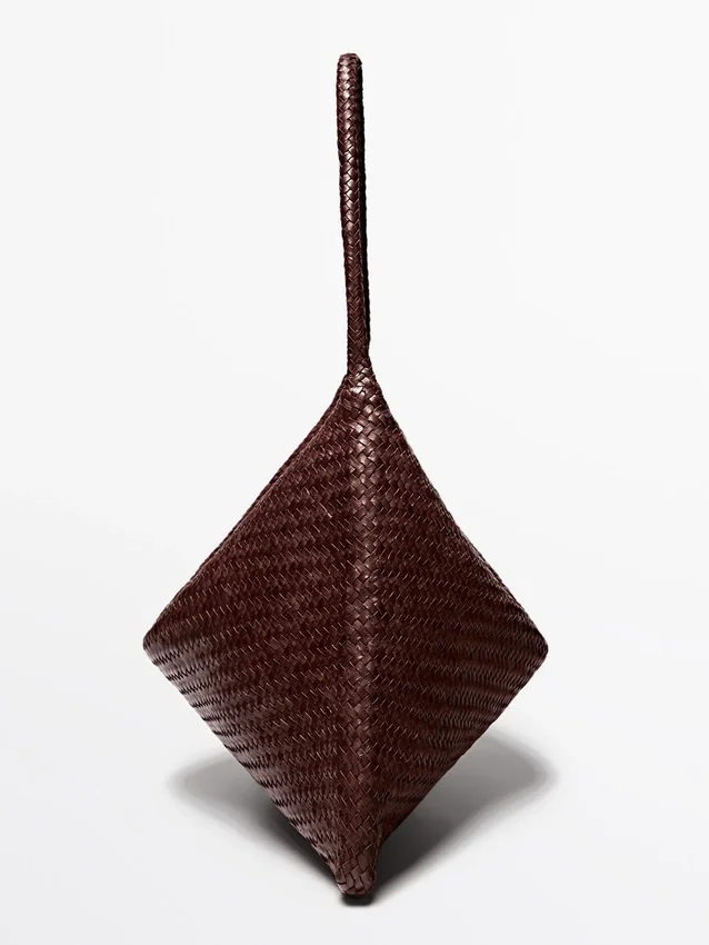 Stor vävd väska i nappaläder Stor vävd väska i nappaläder