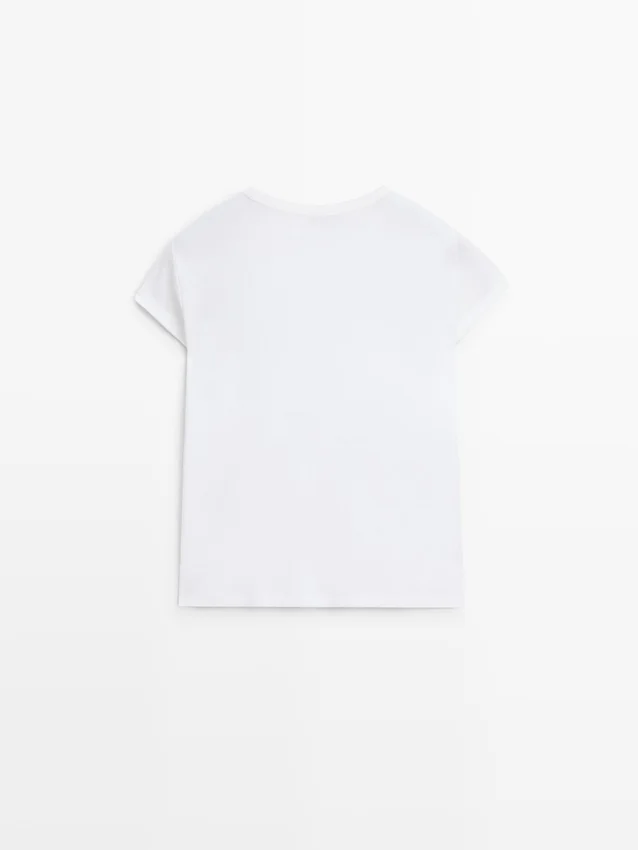 T-shirt i 100 % merceriserad bomull med korta ärmar T-shirt i 100 % merceriserad bomull med korta ärmar