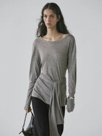 T-shirt med knytdetalj