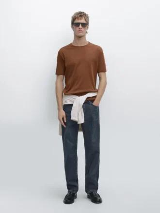 T-shirt med korta ärmar i bomullsblandning