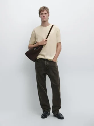 T-shirt med korta ärmar i bomullsblandning