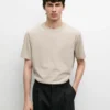 T-shirt med korta ärmar i bomullsblandning
