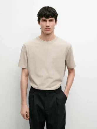 T-shirt med korta ärmar i bomullsblandning