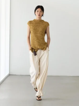 Topp i grovstickad bomullsblandning