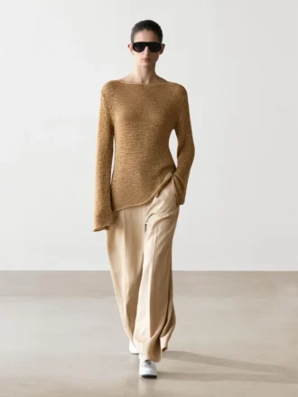 Tröja i bomullsblandning med båthals