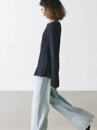 Tröja i bomullsblandning med båthals