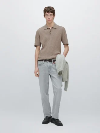 Tröja i bomullsblandning med kabelstickning