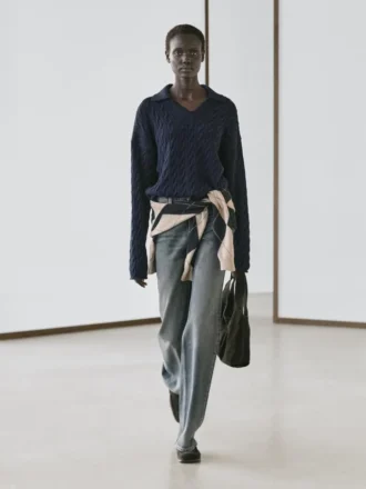 Tröja i bomullsblandning med polokrage