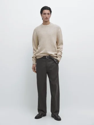 Tröja i bomullsblandning med rund hals