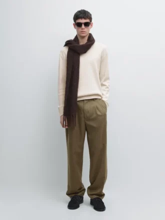 Tröja i bomullstrik med rund hals