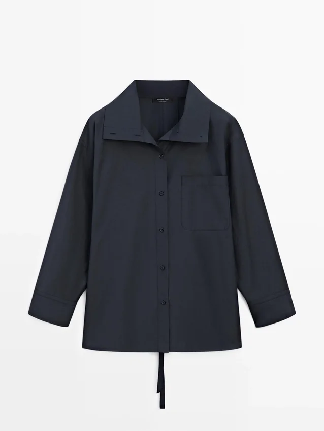 Över skjorta i bomullsblandning med ficka Över skjorta i bomullsblandning med ficka