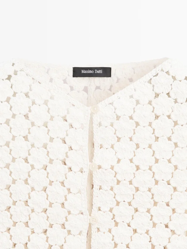 Väst i bomullsväv med blommönster Väst i bomullsväv med blommönster